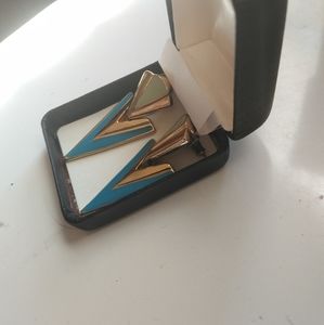 Vtg Deco Warrior Earrings